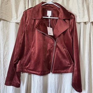 Lauren Conrad velour moto jacket